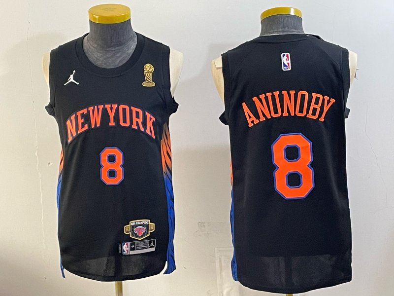 Men New York Knicks #8 Anunoby black 2026 Nike NBA jersey 0625003